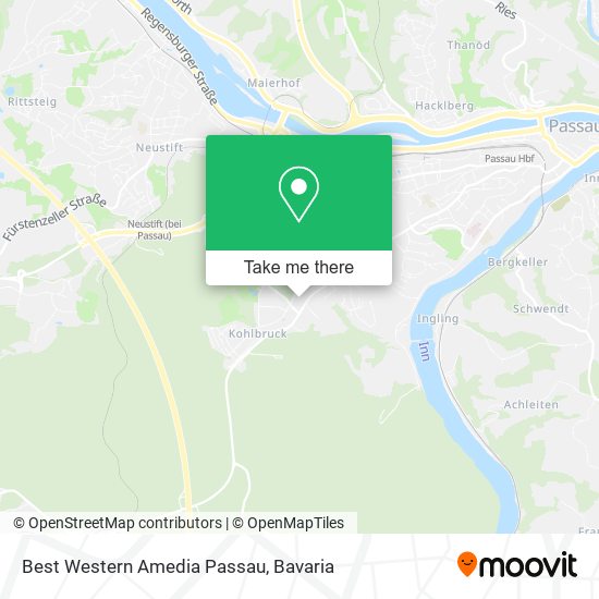 Best Western Amedia Passau map