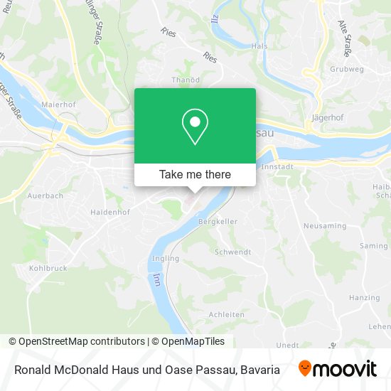 Ronald McDonald Haus und Oase Passau map