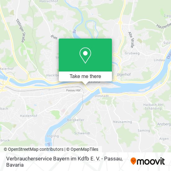 Карта Verbraucherservice Bayern im Kdfb E. V. - Passau