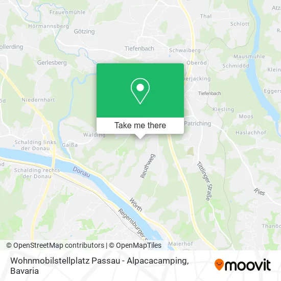 Карта Wohnmobilstellplatz Passau - Alpacacamping