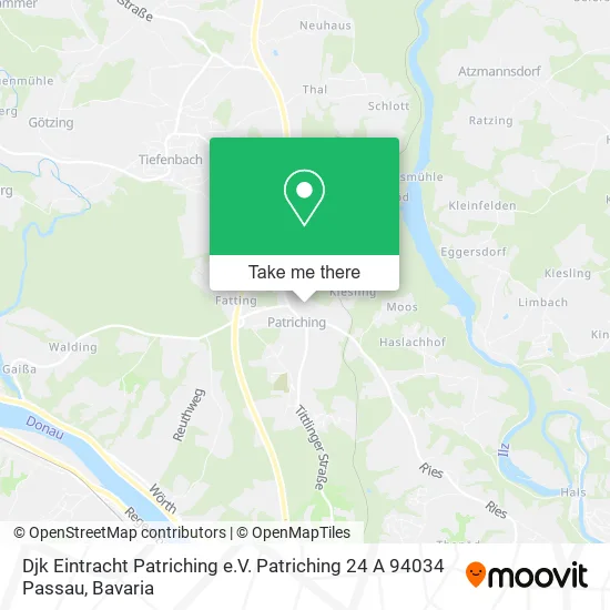 Карта Djk Eintracht Patriching e.V. Patriching 24 A 94034 Passau