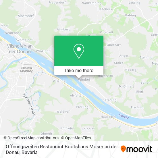 Offnungszeiten Restaurant Bootshaus Moser an der Donau map