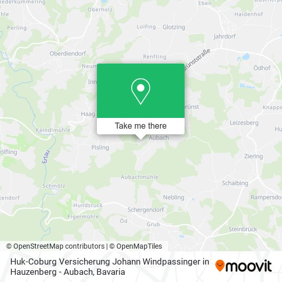 Huk-Coburg Versicherung Johann Windpassinger in Hauzenberg - Aubach map
