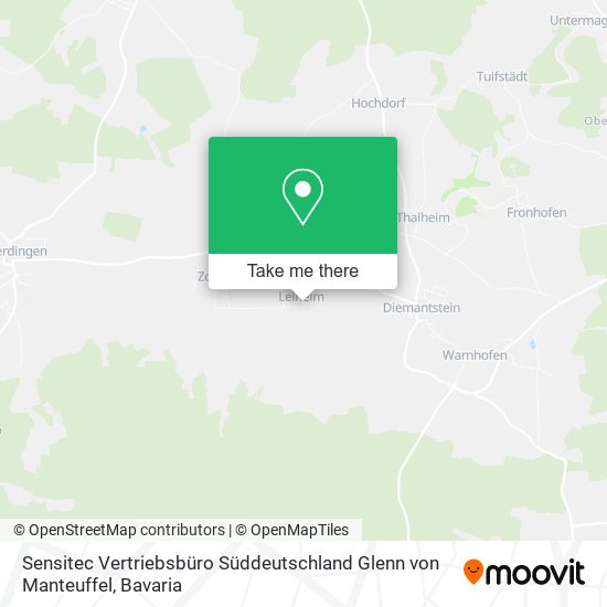 Карта Sensitec Vertriebsbüro Süddeutschland Glenn von Manteuffel
