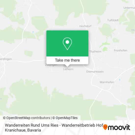 Карта Wanderreiten Rund Ums Ries - Wanderreitbetrieb Hof Kranichaue