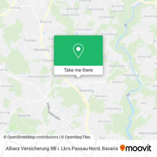 Карта Allianz Versicherung RB i. Lkrs.Passau-Nord