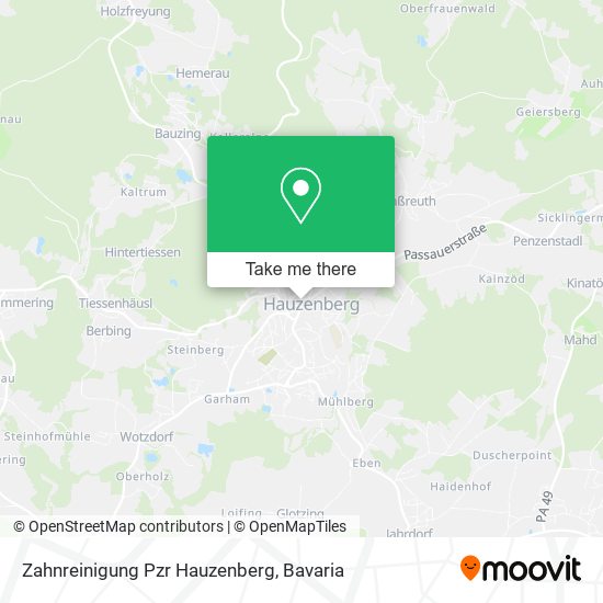 Zahnreinigung Pzr Hauzenberg map