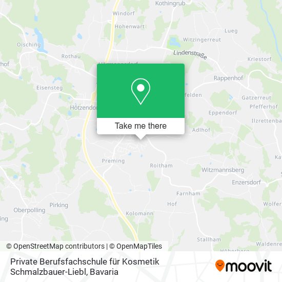 Private Berufsfachschule für Kosmetik Schmalzbauer-Liebl map