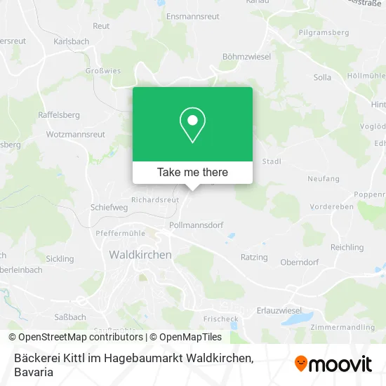 Карта Bäckerei Kittl im Hagebaumarkt Waldkirchen