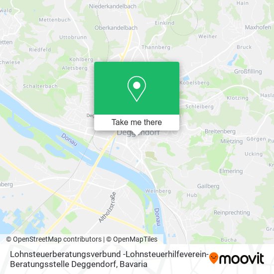 Карта Lohnsteuerberatungsverbund -Lohnsteuerhilfeverein- Beratungsstelle Deggendorf