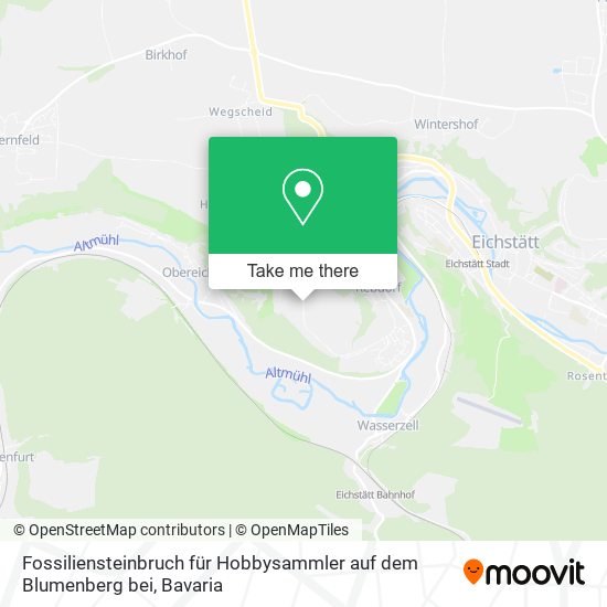 Fossiliensteinbruch für Hobbysammler auf dem Blumenberg bei map