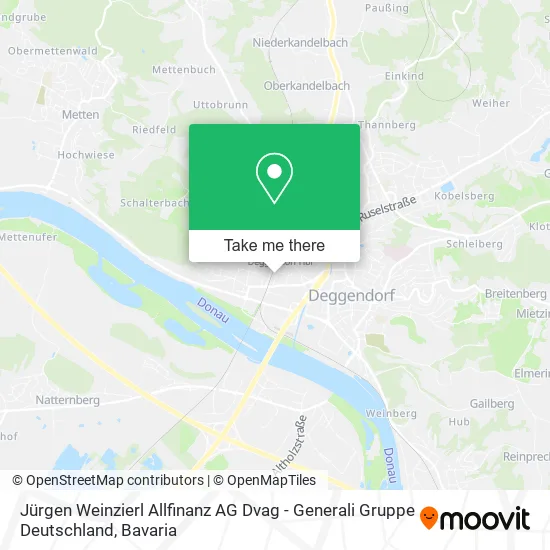 Карта Jürgen Weinzierl Allfinanz AG Dvag - Generali Gruppe Deutschland