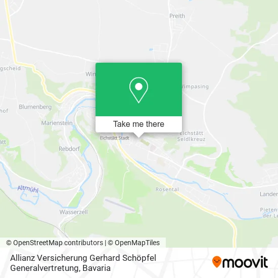 Карта Allianz Versicherung Gerhard Schöpfel Generalvertretung