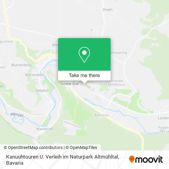 Карта Kanuuhtouren U. Verleih im Naturpark Altmühltal
