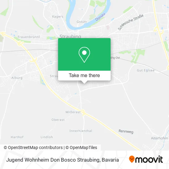 Карта Jugend Wohnheim Don Bosco Straubing