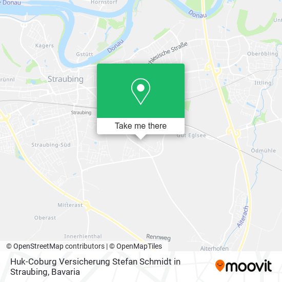 Huk-Coburg Versicherung Stefan Schmidt in Straubing map