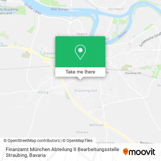 Карта Finanzamt München Abteilung II Bearbeitungsstelle Straubing