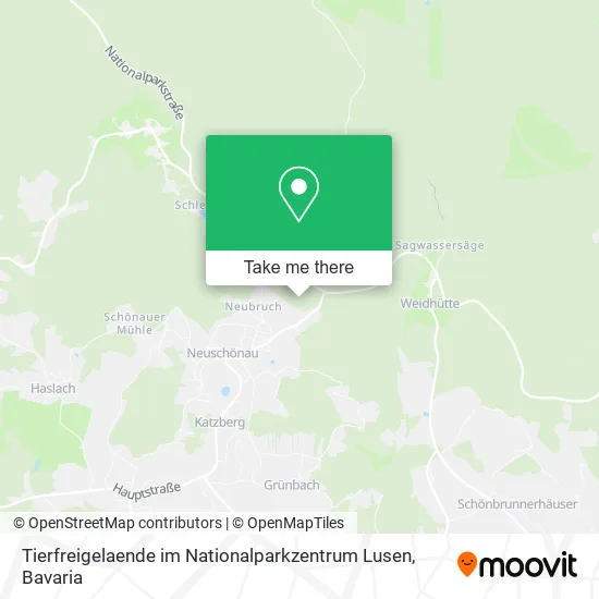 Карта Tierfreigelaende im Nationalparkzentrum Lusen