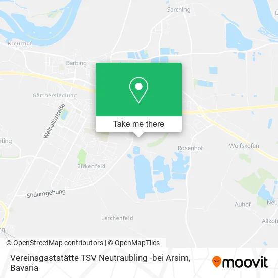 Карта Vereinsgaststätte TSV Neutraubling -bei Arsim