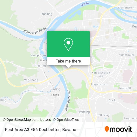 Rest Area A3 E56 Dechbetten map