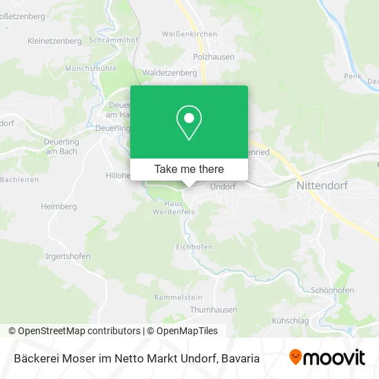 Карта Bäckerei Moser im Netto Markt Undorf