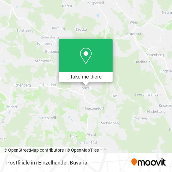 Карта Postfiliale im Einzelhandel
