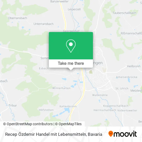 Карта Recep Özdemir Handel mit Lebensmitteln