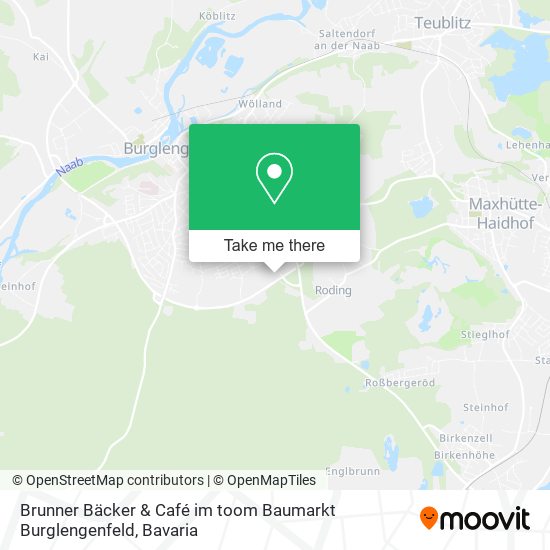Brunner Bäcker & Café im toom Baumarkt Burglengenfeld map