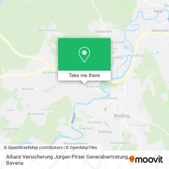 Карта Allianz Versicherung Jürgen Pirzer Generalvertretung
