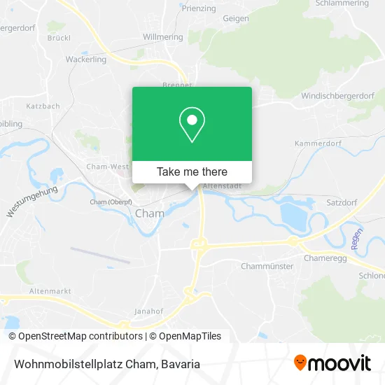 Карта Wohnmobilstellplatz Cham