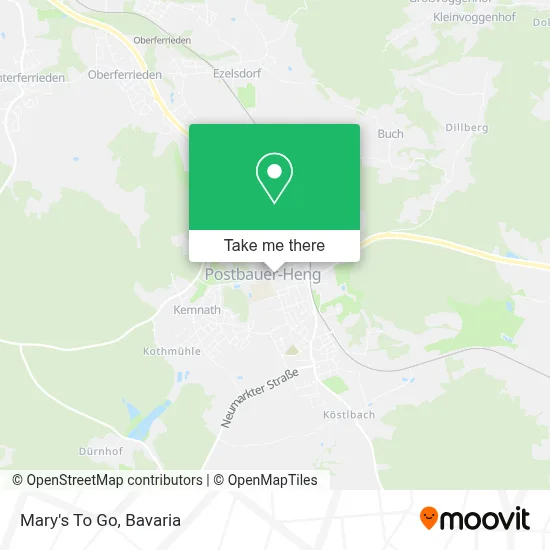 Mary's To Go map