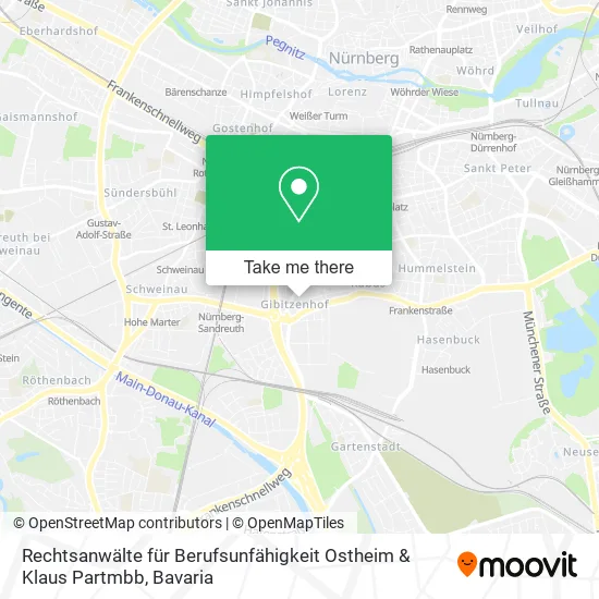 Карта Rechtsanwälte für Berufsunfähigkeit Ostheim & Klaus Partmbb