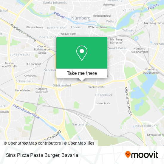 Sin's Pizza Pasta Burger map