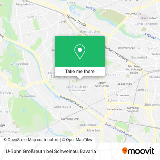 Карта U-Bahn Großreuth bei Schweinau