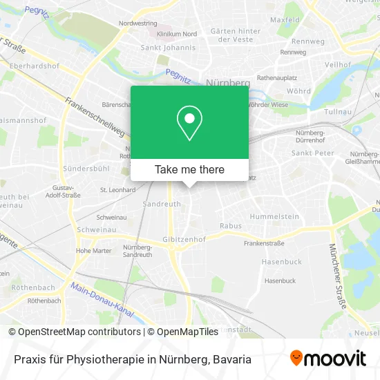 Карта Praxis für Physiotherapie in Nürnberg