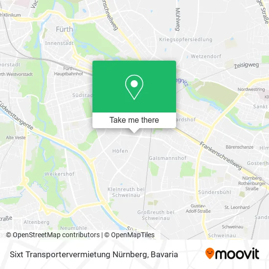 Карта Sixt Transportervermietung Nürnberg