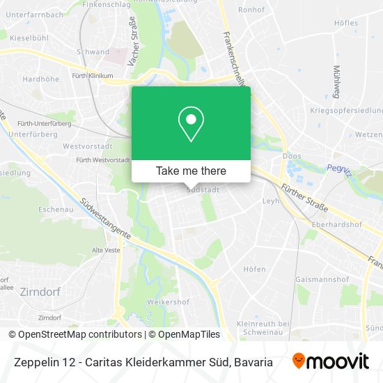 Zeppelin 12 - Caritas Kleiderkammer Süd map