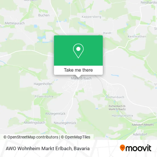 Карта AWO Wohnheim Markt Erlbach