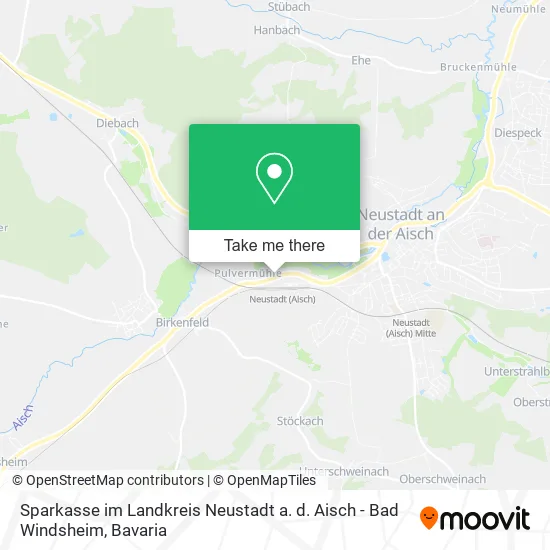 Карта Sparkasse im Landkreis Neustadt a. d. Aisch - Bad Windsheim