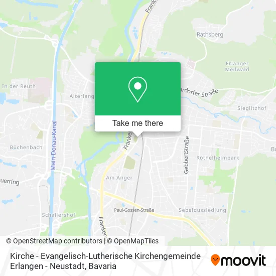 Карта Kirche - Evangelisch-Lutherische Kirchengemeinde Erlangen - Neustadt