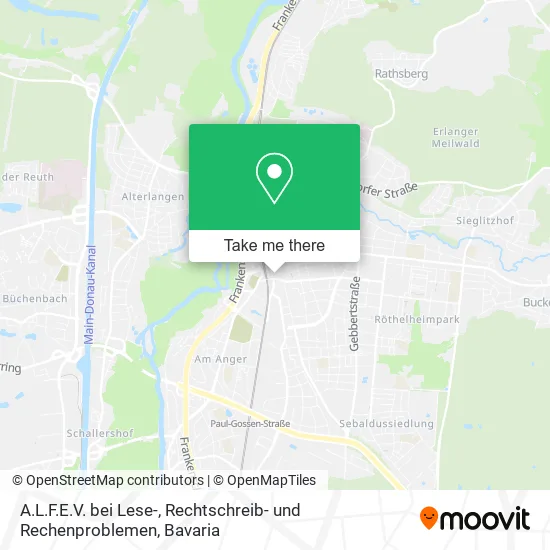 Карта A.L.F.E.V. bei Lese-, Rechtschreib- und Rechenproblemen