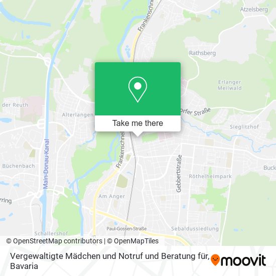 Vergewaltigte Mädchen und Notruf und Beratung für map