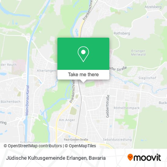 Jüdische Kultusgemeinde Erlangen map