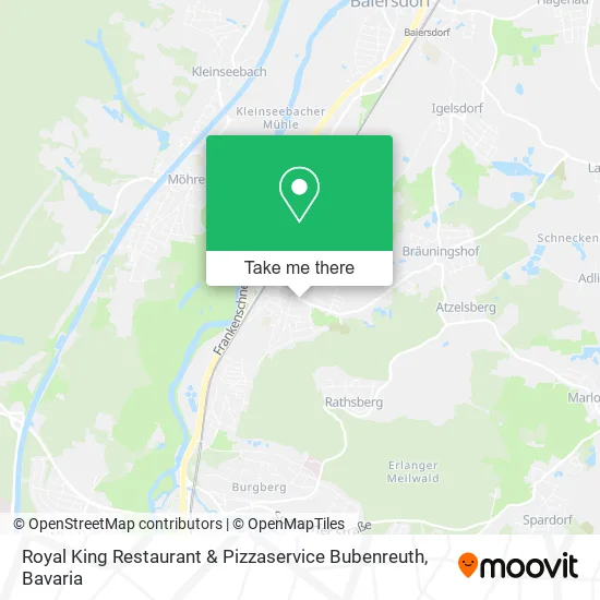 Карта Royal King Restaurant & Pizzaservice Bubenreuth