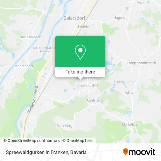 Карта Spreewaldgurken in Franken