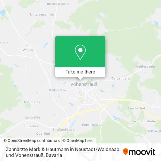 Карта Zahnärzte Mark & Hautmann in Neustadt / Waldnaab und Vohenstrauß