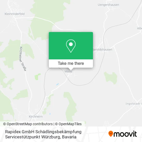 Карта Rapidex GmbH Schädlingsbekämpfung Servicestützpunkt Würzburg
