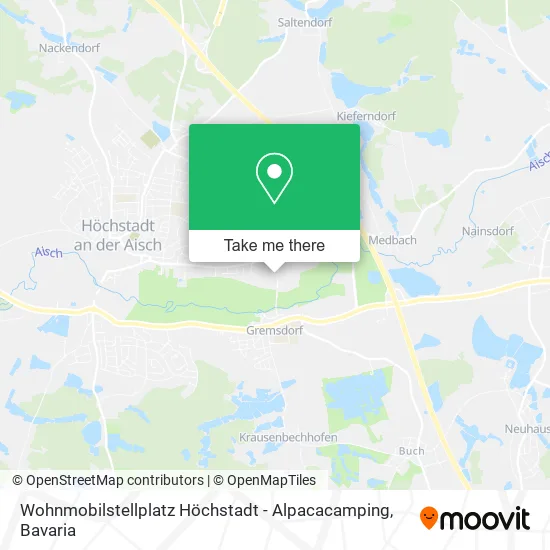 Карта Wohnmobilstellplatz Höchstadt - Alpacacamping
