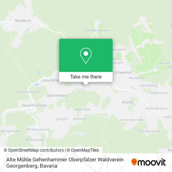 Карта Alte Mühle Gehenhammer Oberpfälzer Waldverein Georgenberg