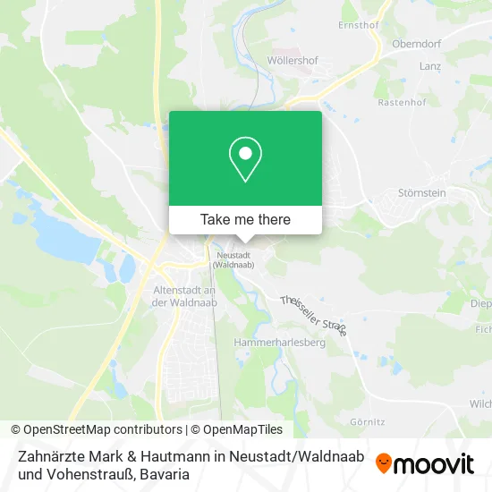 Карта Zahnärzte Mark & Hautmann in Neustadt / Waldnaab und Vohenstrauß